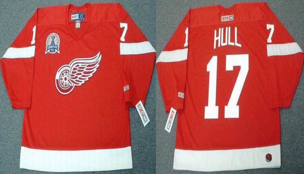 2019 Men Detroit Red Wings #17 Hull Red CCM NHL jerseys->detroit red wings->NHL Jersey